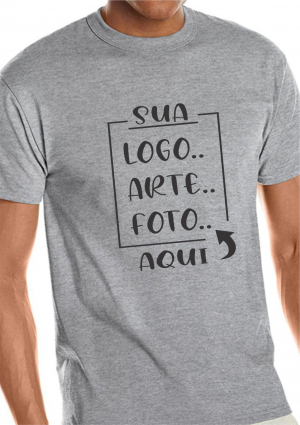 Camiseta Cinza Tecido Poliéster  4x0 Sublimação  