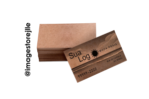 Cartão de Visitas Kraft Frente Kraft 240g 4,8cm x 8,8cm 1x0 Nenhum Corte reto Cartão laser color offset 250g ( Sem Verniz )