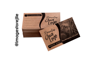 Cartão de Visitas Kraft Frente e Verso Kraft 240g 4,8cm x 8,8cm 1x1 Nenhum Corte reto Cartão laser color offset 250g ( Sem Verniz )