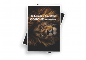 Impressão Couchê 12x18 Couche Brilho 304.8mm x 457.2mm 4X0 / 4X1 / 4X4 Couche Impressão Laser Color 1200 DPI 