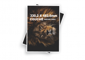 Impressão Couchê 13x19 (A3++) Couche Semi-Brilho 330.2mm x 482.6mm 4X0 /4X4  Impressão Laser Color 1200 DPI 