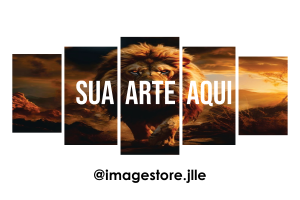KIT Quadro Decorativo 5 Peças MDF Adesivado 140x60cm 4x0 Adesivo Vinil Brilho Laser Color 1200DPI Corte laser reto KIT Quadro Decorativo 5 Peças 140x60cm